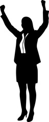 Empowered Woman in Business Suit Silhouette with Confident Stance