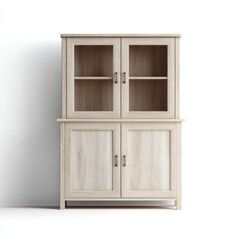 A stylish wooden cabinet with glass doors, perfect for storage. It's a versatile furniture piece for any home