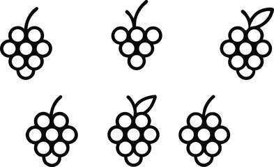 set of grapes vector