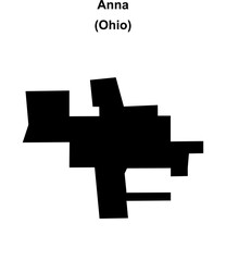 Anna (Ohio) blank outline map