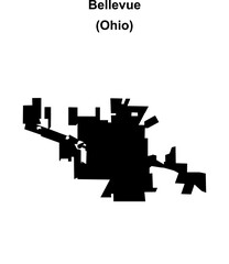 Bellevue (Ohio) blank outline map