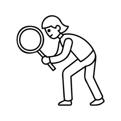 Person with magnifying glass exploring exploration