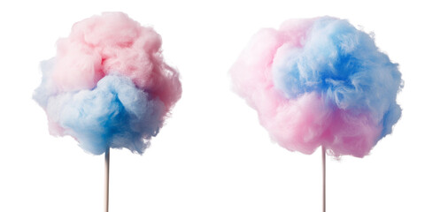  Set of a cotton candy, isolated on transparent background.