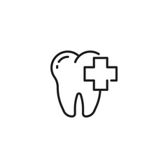 Obraz premium Dental health icon with plus sign for medical or healthcare