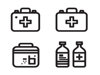 Modern 2D emergency medical symbols in clean format