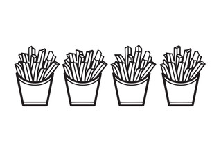 Crispy French fries food icon in minimal vector