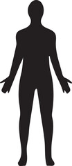 Silhouette of a Human Figure Standing with Arms Outstretched A Minimalist and Timeless Representation of Human Form