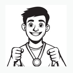 man with medal