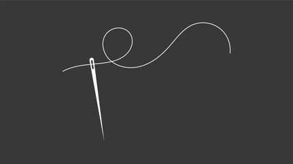 needle for sewing clothes line art icon for apps and websites