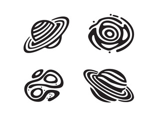 Stunning assorted galaxy icons in 2D vector