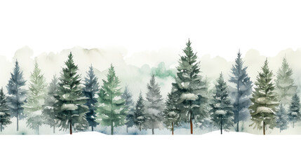 Obraz premium Sunlit Winter Forest Panorama with Bright Snowy Landscape Scene