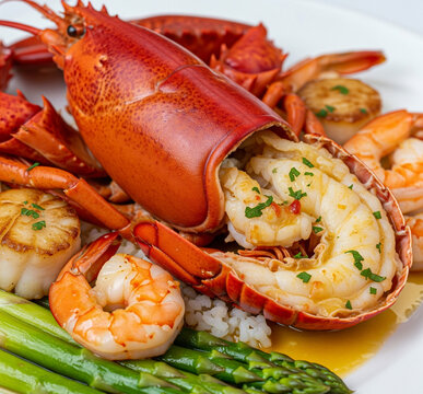delicious and tasty seafood dishes ready to be enjoyed