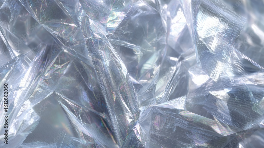Poster a close-up view showcases a textured crystalline surface that reflects light and creates intricate p