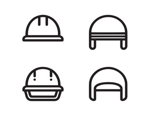 Protective helmet icon in clean 2D vector style