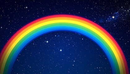Vibrant rainbow arc against a dark, starry night sky (1)