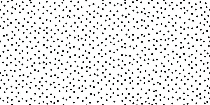 Seamless polka dot pattern. Random black dots background. Transparent PNG and vector illustration.