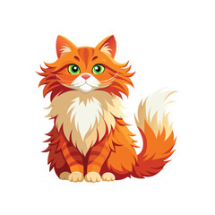 A cartoon illustration of an orange cat. 