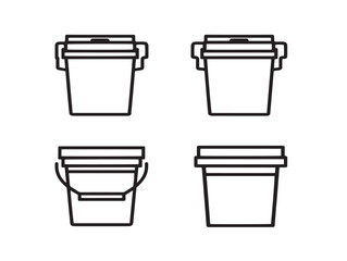 Artistic paint bucket symbols in line vector style