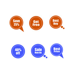 Collection of sale and discount speech bubbles for retail promotions