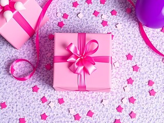 pink gift box with ribbon