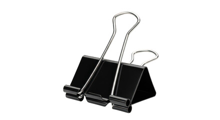 Black Metal Binder Clip On Black Background