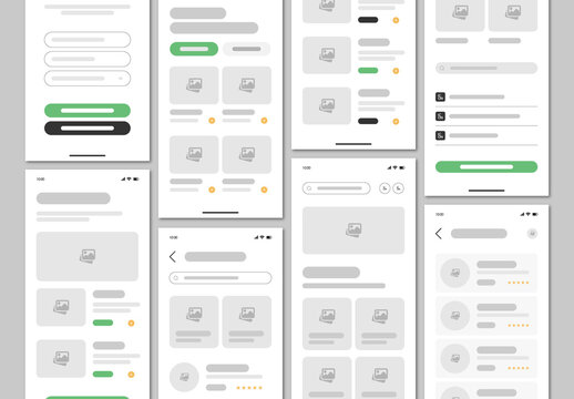 Mobile App Wireframe UI Design