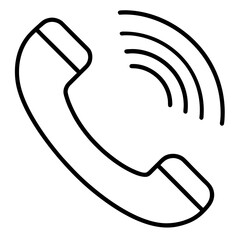 Fototapeta premium Phone icon call telephone with waves contact sign web communication internet business information help service icon line airt vactor Illustrations symbol on white backgroud