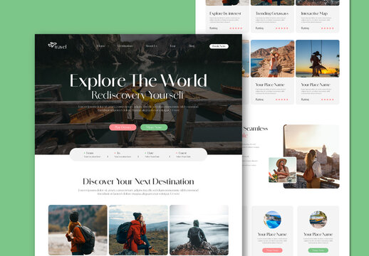 Travel Landing Page UI Layout Template