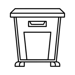 Trash receptacle with slot and door black and white