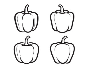 Spicy pepper illustrations in clean line vector art