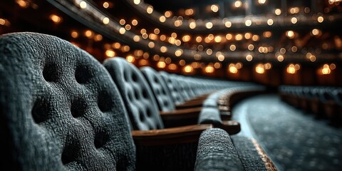 Empty theater seats illuminated by soft lighting create an inviting and serene atmosphere for upcoming performances
