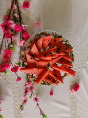 Fresh Watermelon Slices on Elegant Table Setting