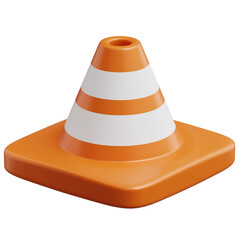 3d rendering of traffic cone icon