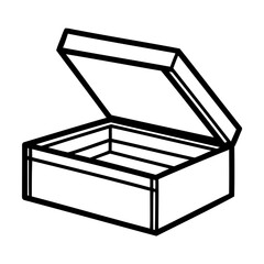 Open box with lid slightly ajar container storage