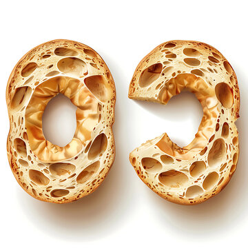 Bread Shaped as Numbers Zero and Three