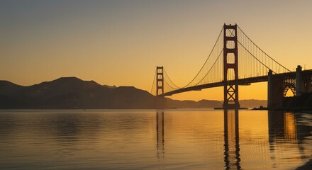 Obraz premium Golden gate bridge sunrise