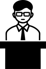 Speaker Behind Podium Icon
