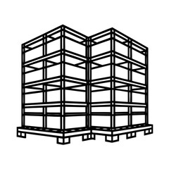 Black metal framework structure white