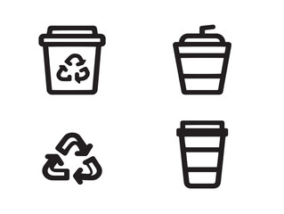 Recycling symbol icons in vibrant green vector artwork