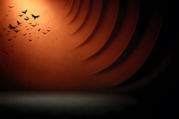 Modern Halloween abstract background with seasonal colors and copy space.