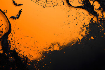 Modern Halloween abstract background with seasonal colors and copy space.