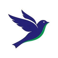 Naklejka premium Simple blue bird logo 
