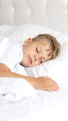 Child sleeping peacefully in bed