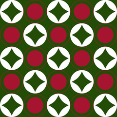 seamless pattern with green and red stars