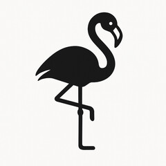 Vector flat flamingo silhouette isolated on white background