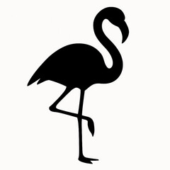 Vector flat flamingo silhouette isolated on white background