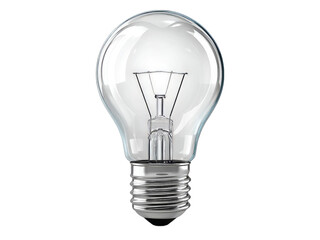 Clear glass light bulb on black background illumination idea, Isolated On White Background, Png Transparent