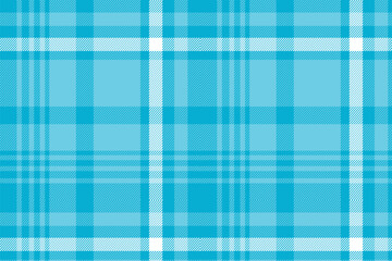 Blue Check Plaid Seamless Pattern with Fabric Texture Vector Textile Print Design