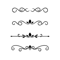 Set of Vintage decorative lines. text dividers. Line border. Lines separators, Borders, Vintage dividers, Underline elements. Gold line border. Vector illustration .Line dividers.	