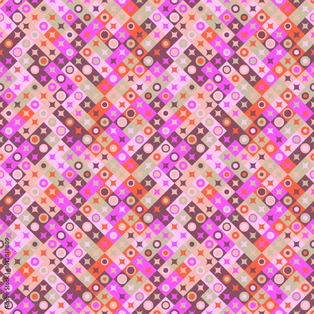 Poster colored seamless diagonal mosaic pattern background design